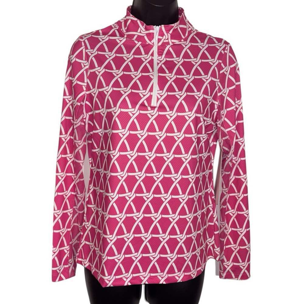 Quarter Zip Pullover Pink Long Sleeve Performance Golf Tennis Women’s Size XS